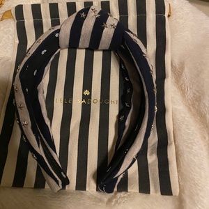 Lele Sadoughi Star Striped Headband in Blue& Gray